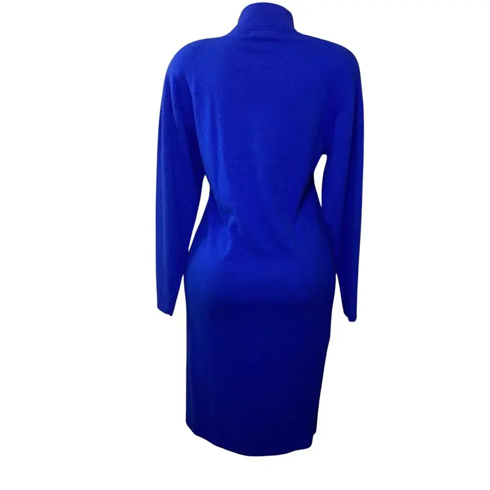 True Vintage Rabbit Hair and Lambswool Luxury Old Money Asymmetric Button Dress - Picture 3 of 16